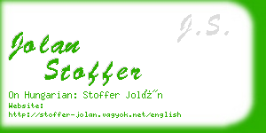 jolan stoffer business card